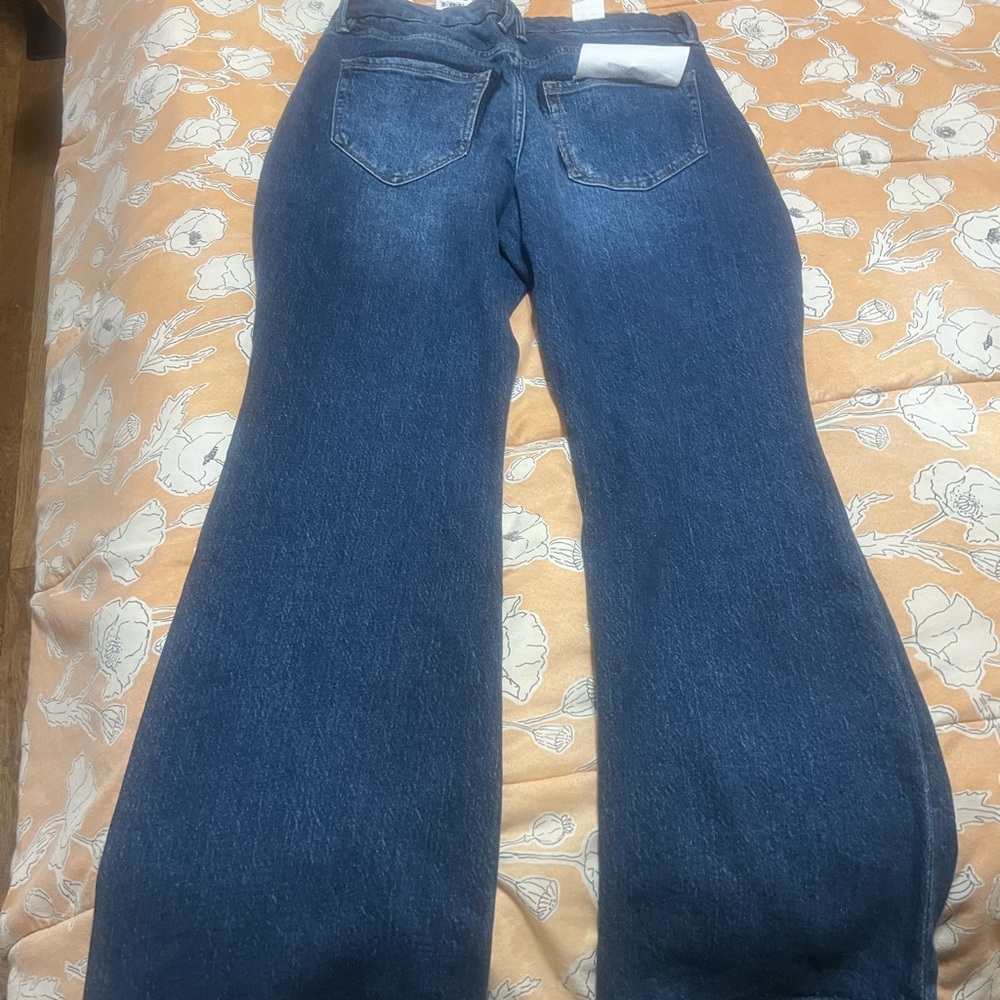 Good American Blue Flare Wide Leg Jeans